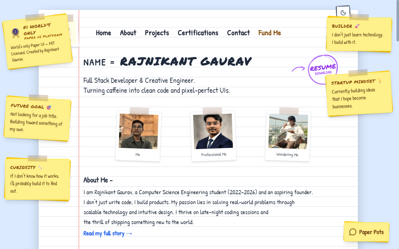 Screenshot of Rajnikant Portfolio